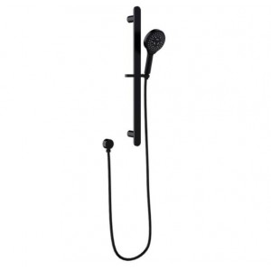 Kara Matte Black Round Hand Shower On Rail